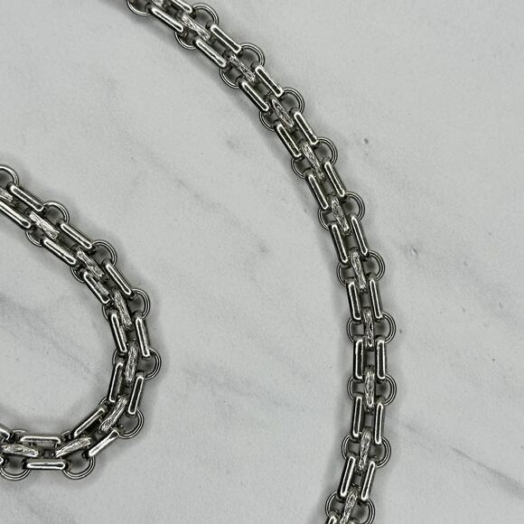 Biker Chain Purse Strap Silver Tone Replacement Handbag Crossbody 43" ✨ - Picture 5 of 11